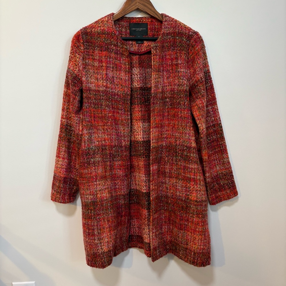 Christian Siriano Open Front Knit Jacket Women’s Small Multicolor Pockets